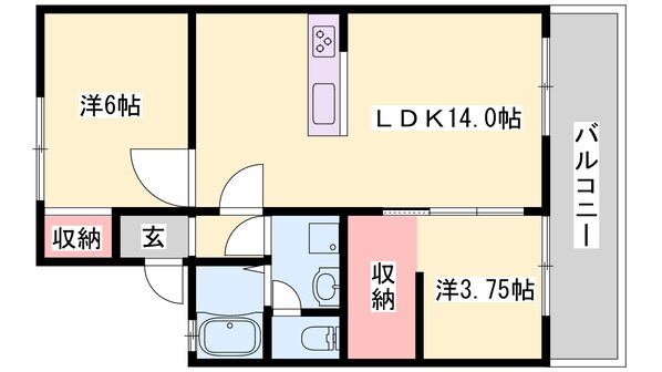 播磨高岡駅 徒歩40分 2階の物件間取画像